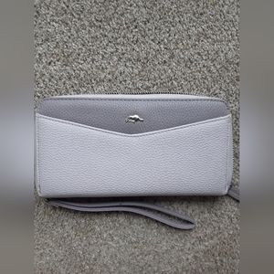 Roots lavendar wallet with wrist strap